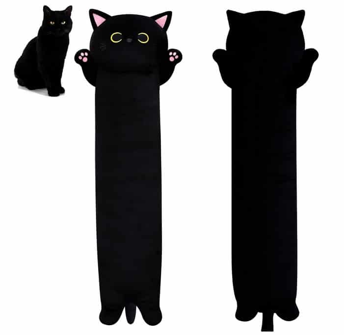 Long Cat Plush Pillow (Black)